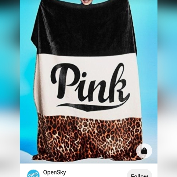 AWESOME RARE VS PINK COLORBLOCK   LEOPARD SHERPA BLANKET - Picture 11 of 11
